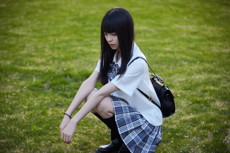 穿着日系JK制服的亚洲少女