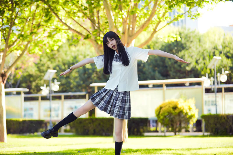 穿着日系JK制服的亚洲少女
