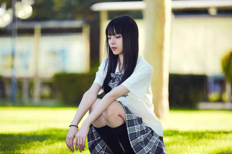 穿着日系JK制服的亚洲少女
