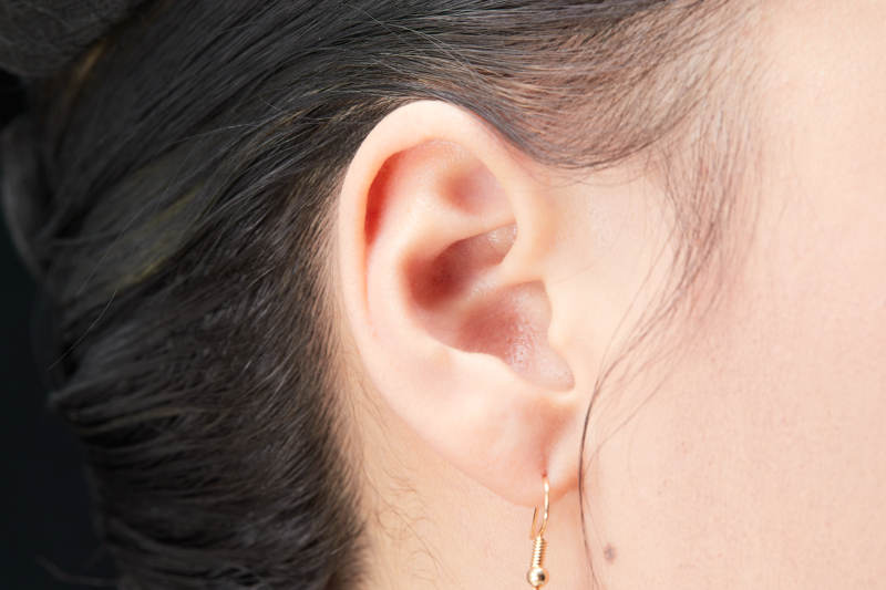 美丽的女孩面部局部特写细节