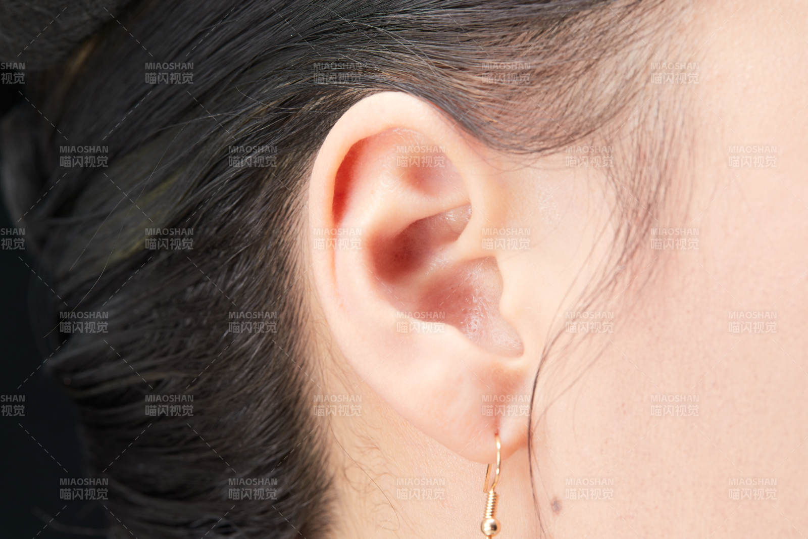 美麗的女孩面部局部特寫細(xì)節(jié)