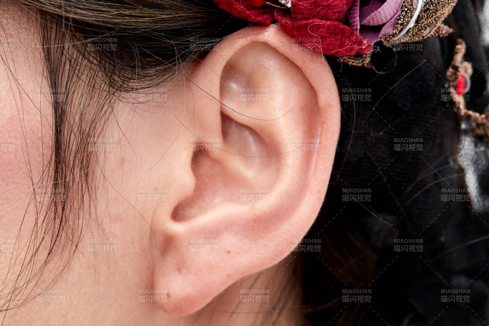 美麗的女孩面部局部特寫細(xì)節(jié)