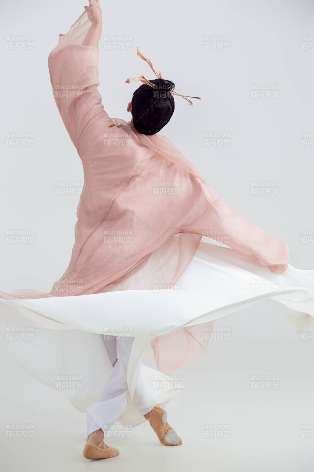 白色背景下的中國方士道士的藝術形象