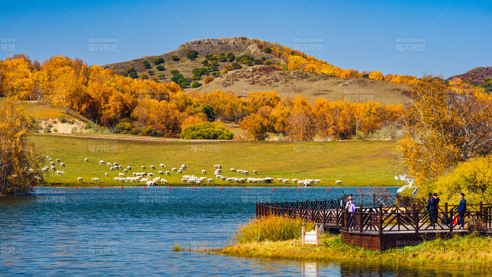 乌兰布统公主湖牧羊图