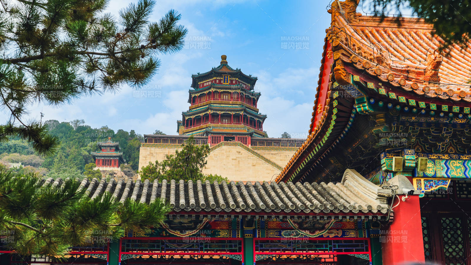 颐和园古建筑群风光