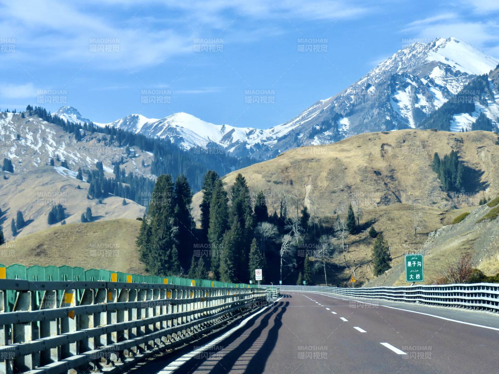伊犁州果子沟雪山风光
