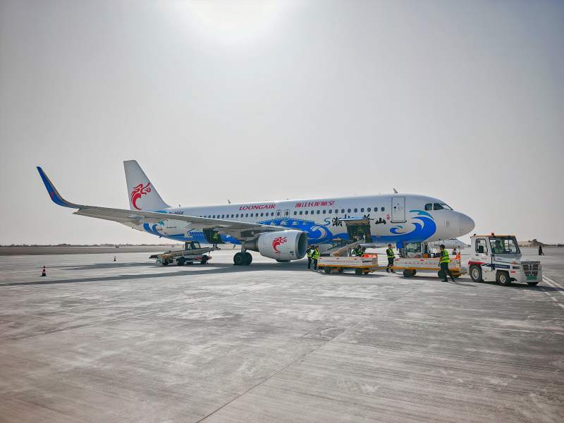 飞机停靠在机场