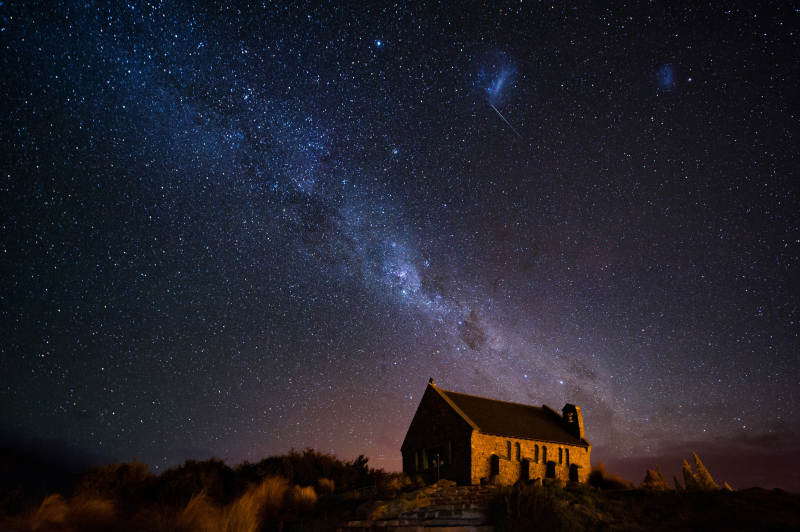 新西兰 星空下的小教堂