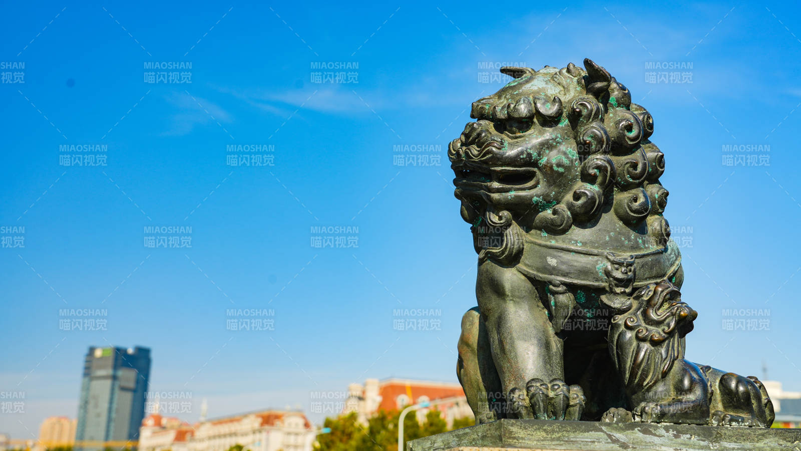 天津狮子桥铜狮守望城市天际