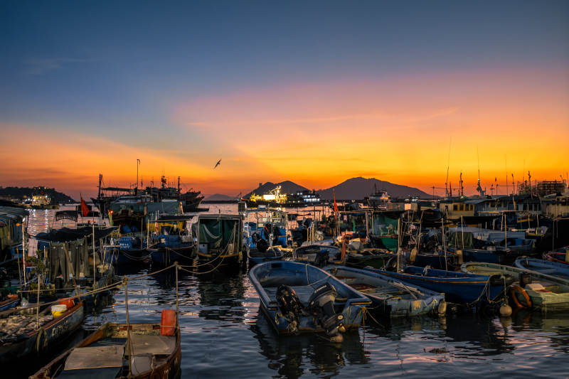 渔港夕照