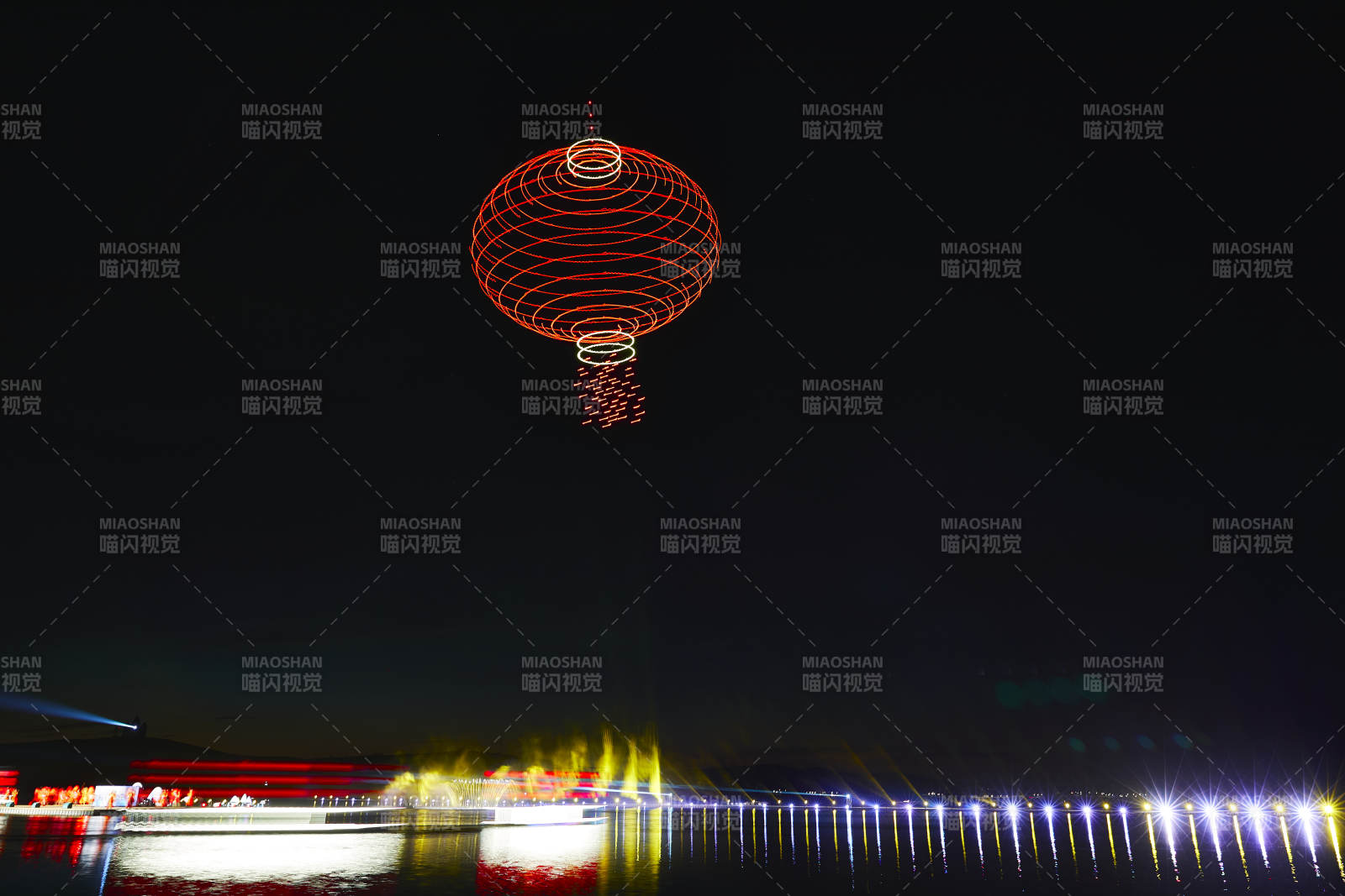 河北省张家口沽源县库伦淖尔景区无人机表演