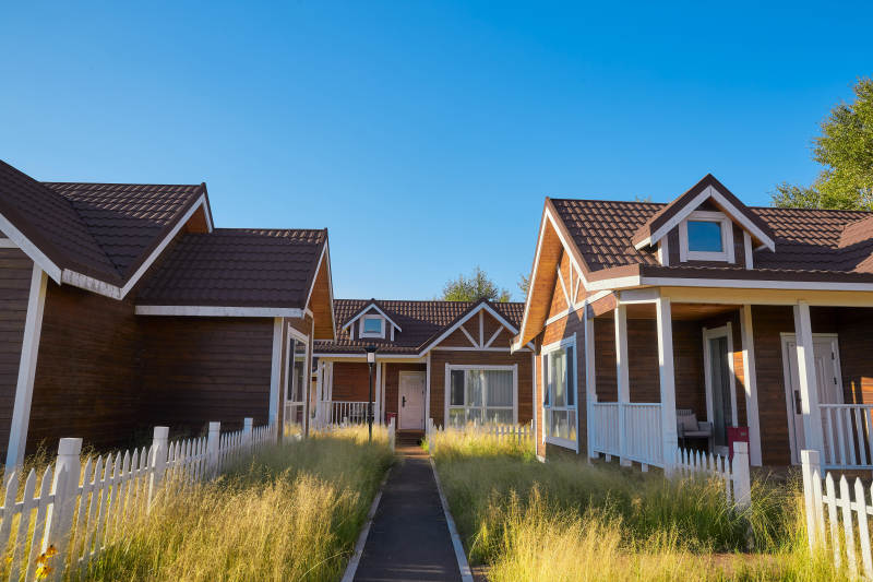 中国河北张家口库伦淖景区木屋别墅建筑群