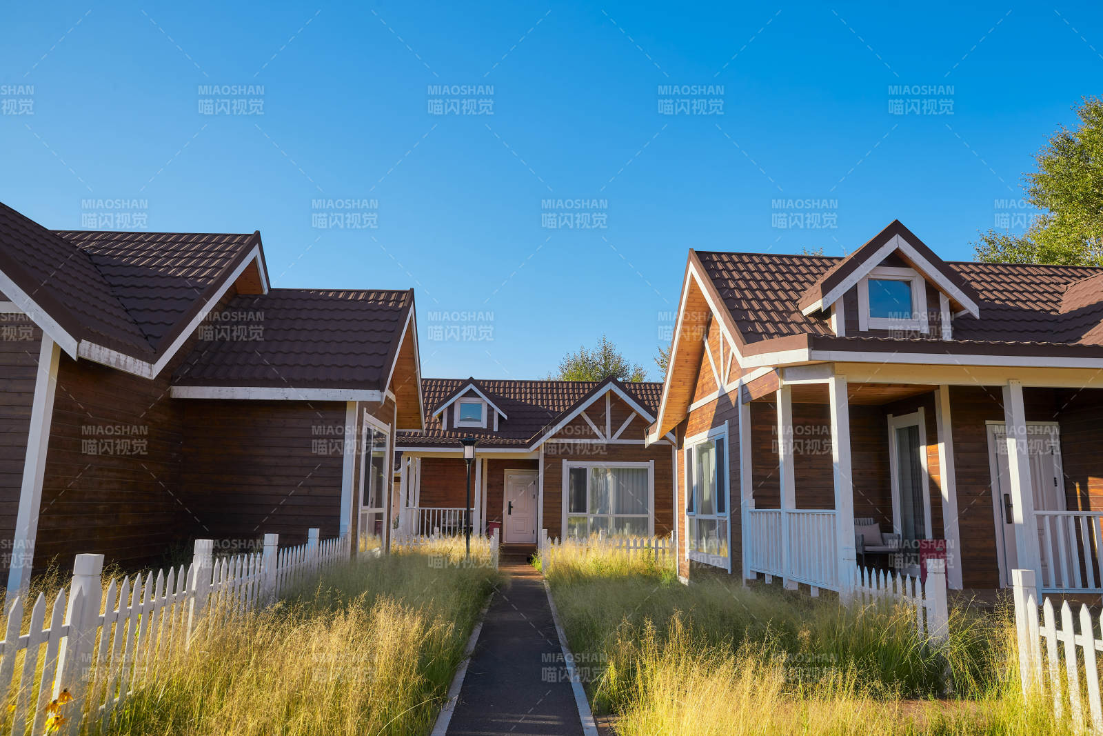 中国河北张家口库伦淖景区木屋别墅建筑群