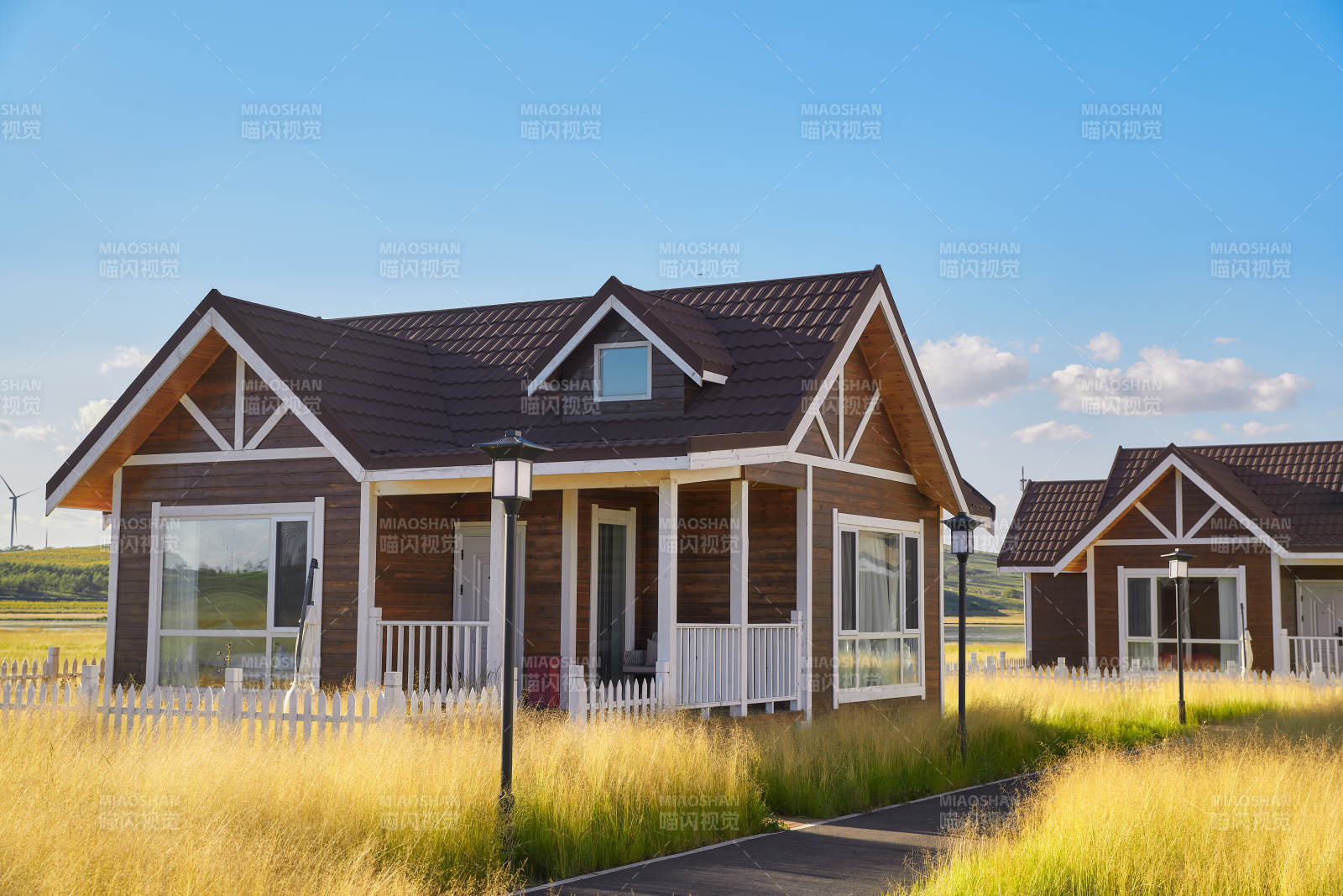 中国河北张家口库伦淖景区木屋别墅建筑群