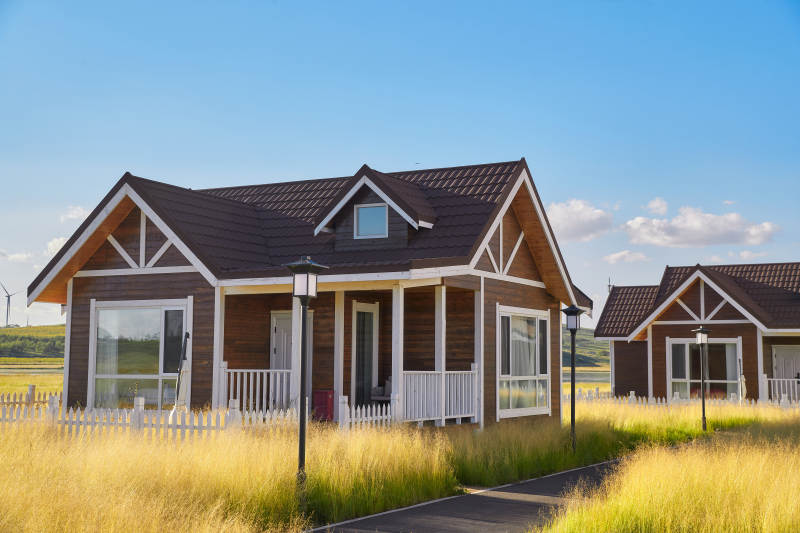 中国河北张家口库伦淖景区木屋别墅建筑群