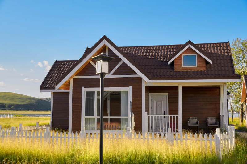 中国河北张家口库伦淖景区木屋别墅建筑群