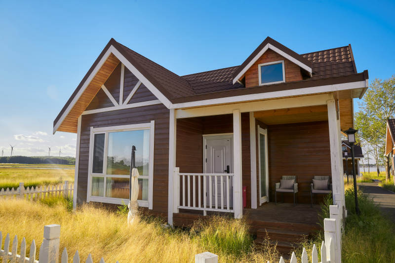 中国河北张家口库伦淖景区木屋别墅建筑群