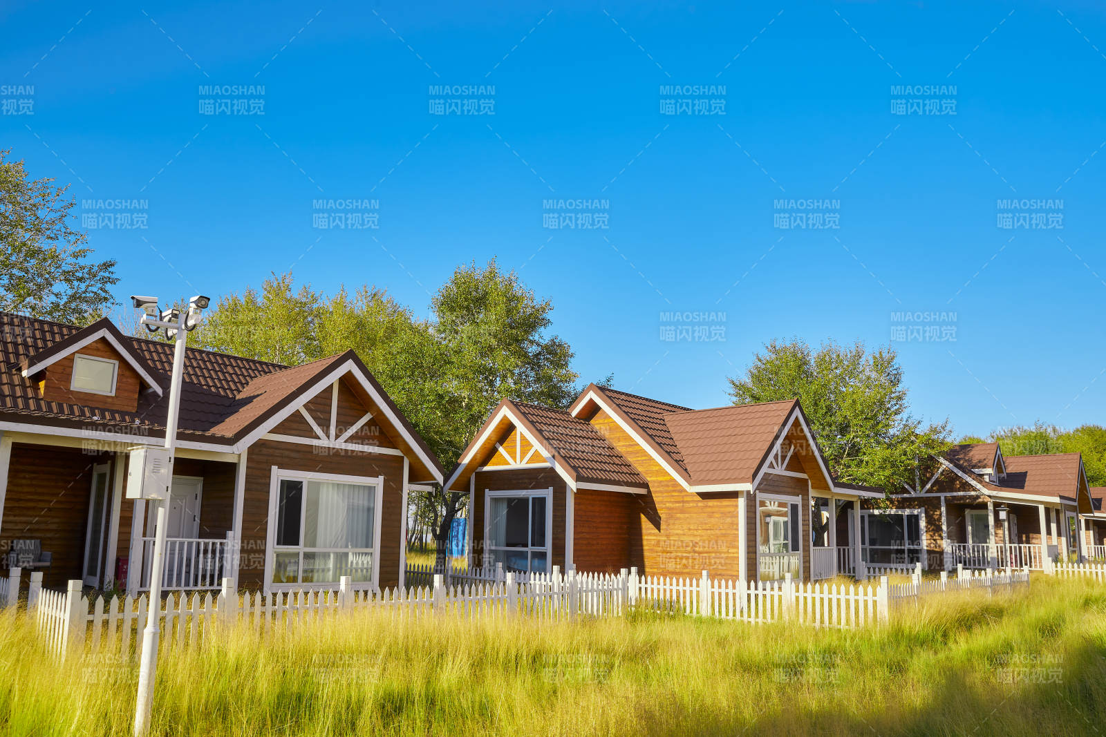 中国河北张家口库伦淖景区木屋别墅建筑群