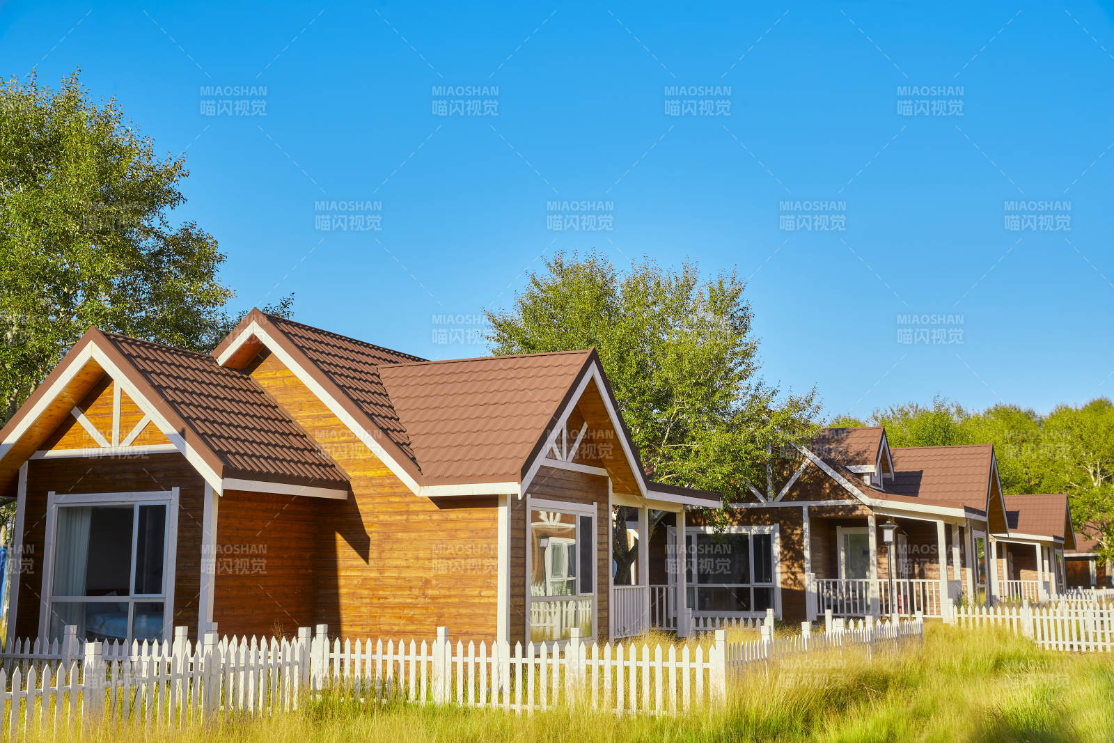 中国河北张家口库伦淖景区木屋别墅建筑群