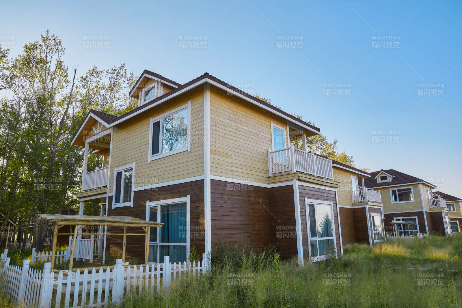 中国河北张家口库伦淖景区木屋别墅建筑群