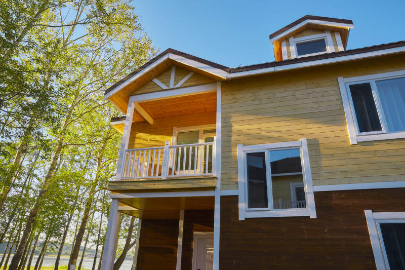 中国河北张家口库伦淖景区木屋别墅建筑群