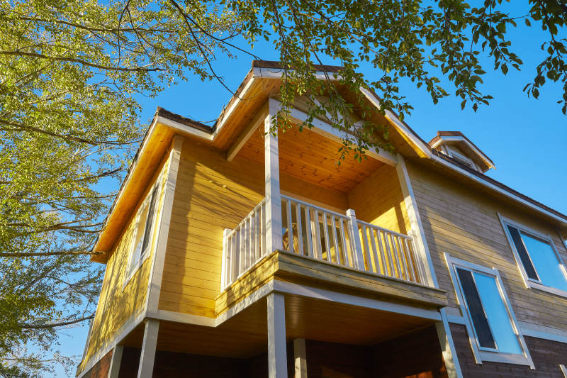 中国河北张家口库伦淖景区木屋别墅建筑群