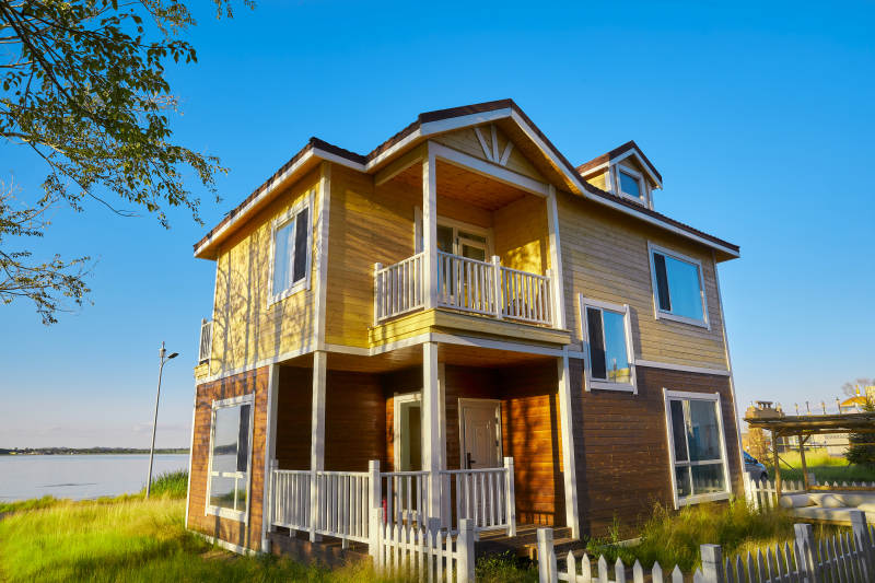 中国河北张家口库伦淖景区木屋别墅建筑群