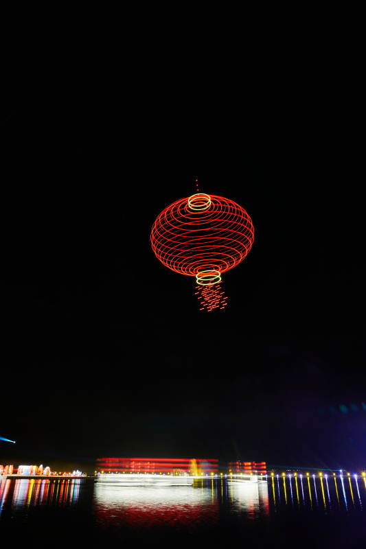 河北省张家口沽源县库伦淖尔景区无人机表演