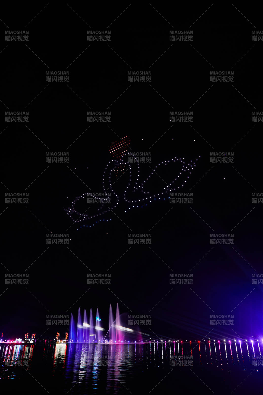 河北省张家口沽源县库伦淖尔景区无人机表演