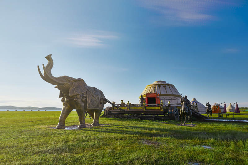 中国河北省张家口地区沽源县天鹅湖景区夏天