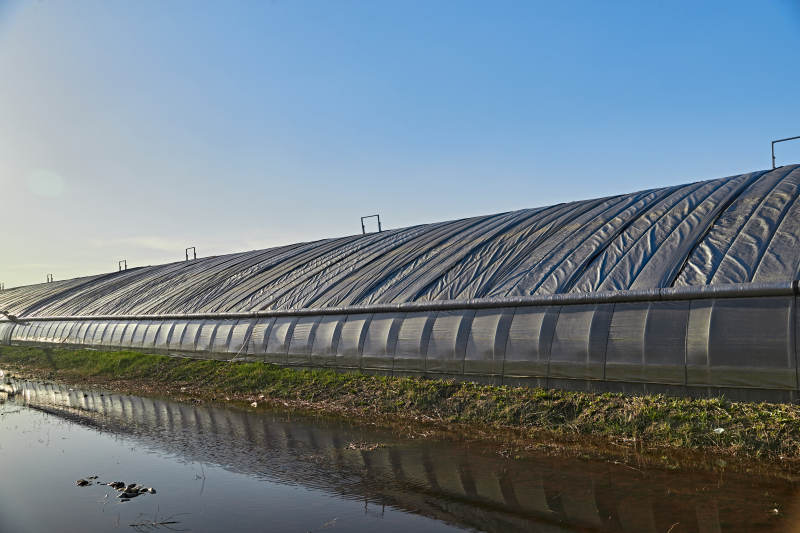 河北省沽源县库伦淖尔景区春季蔬菜大棚