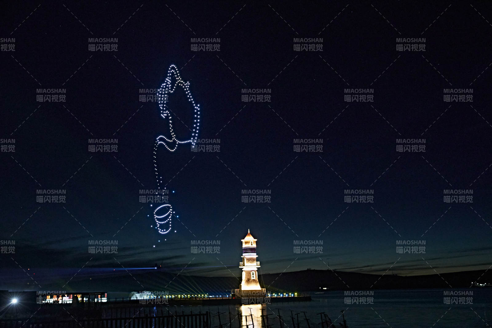 河北省张家口沽源县库伦淖尔景区无人机表演