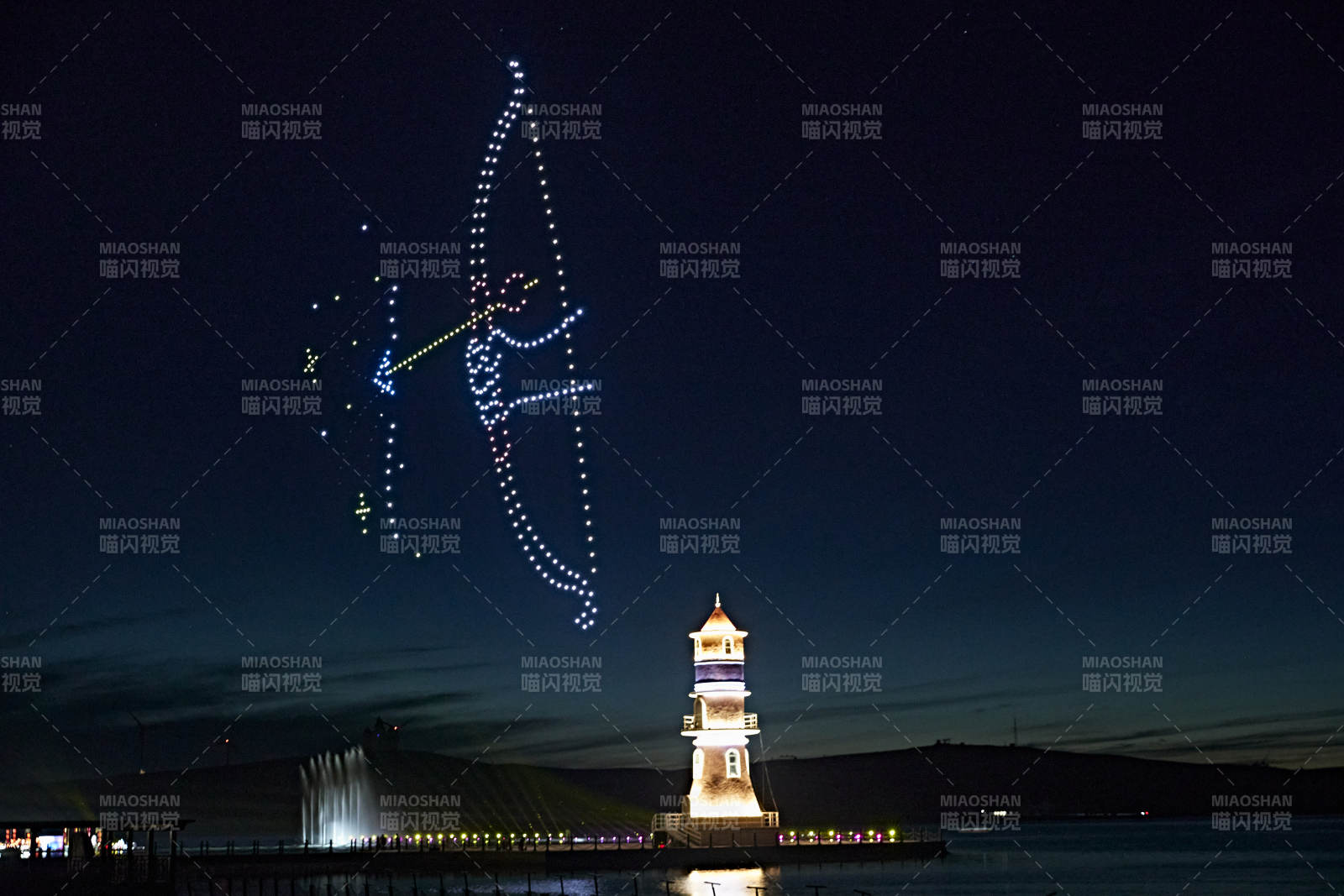 河北省张家口沽源县库伦淖尔景区无人机表演