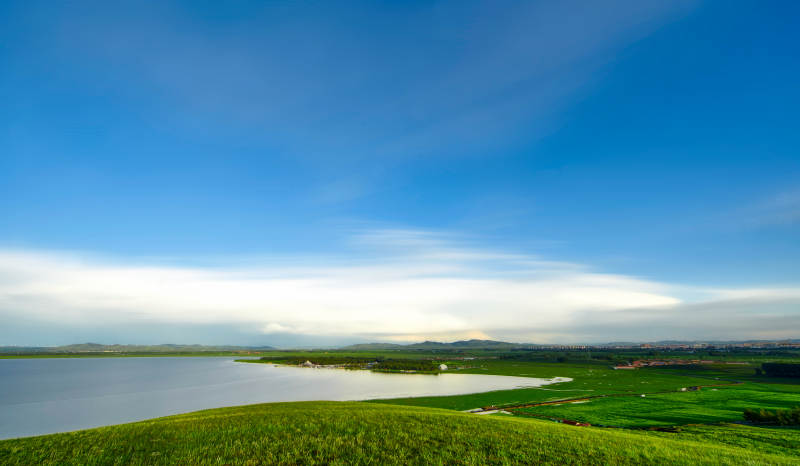 中国河北省张家口地区沽源县天鹅湖景区夏天