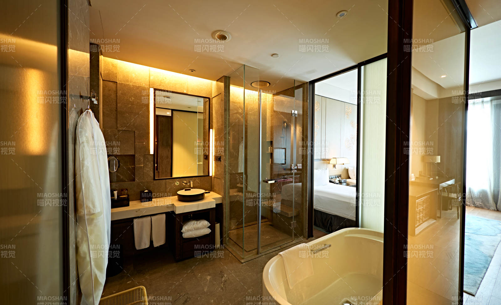 高档五星级酒店客房内部展示