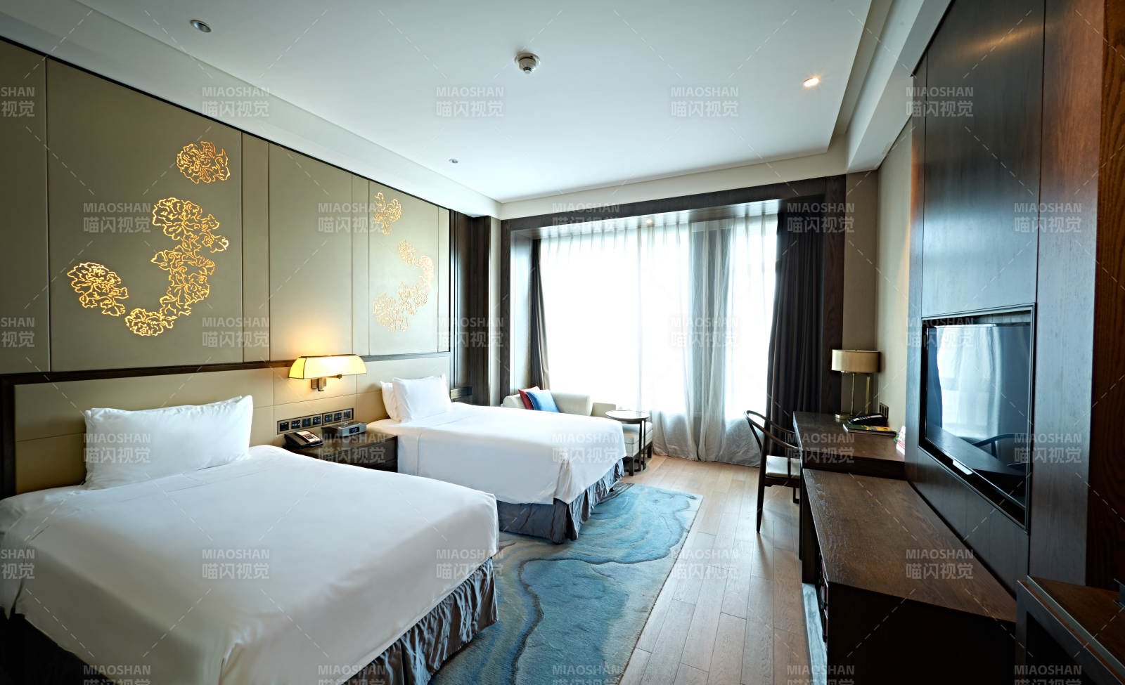 高档五星级酒店客房内部展示