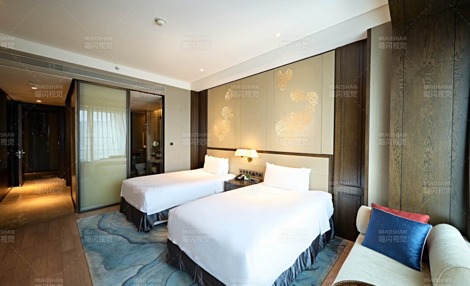 高档五星级酒店客房内部展示