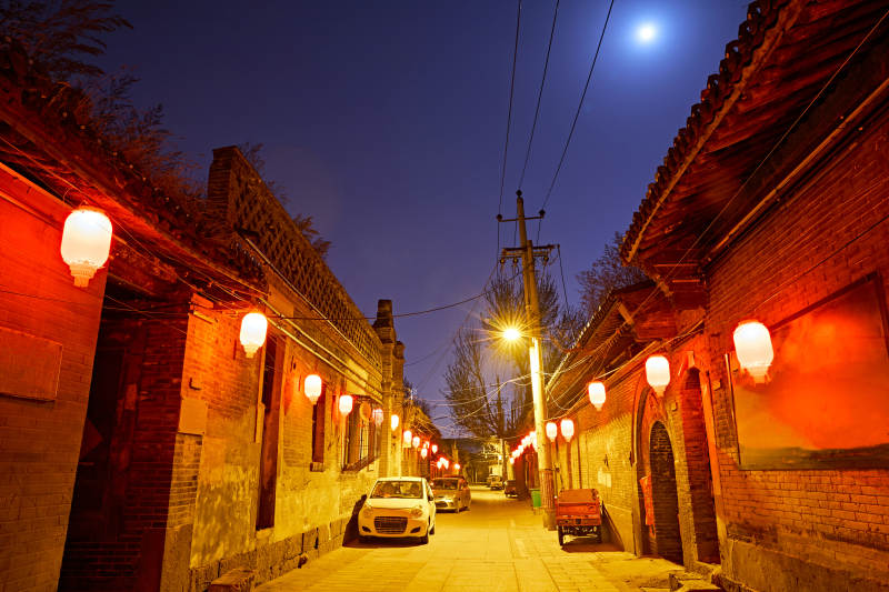 中国河北省张家口市堡子里景区夜景