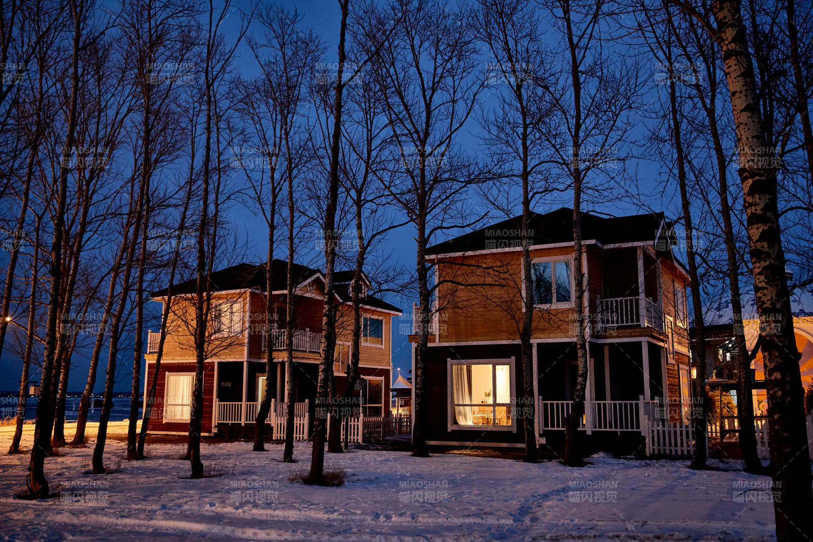 中国河北张家口库伦淖景区木屋别墅建筑群