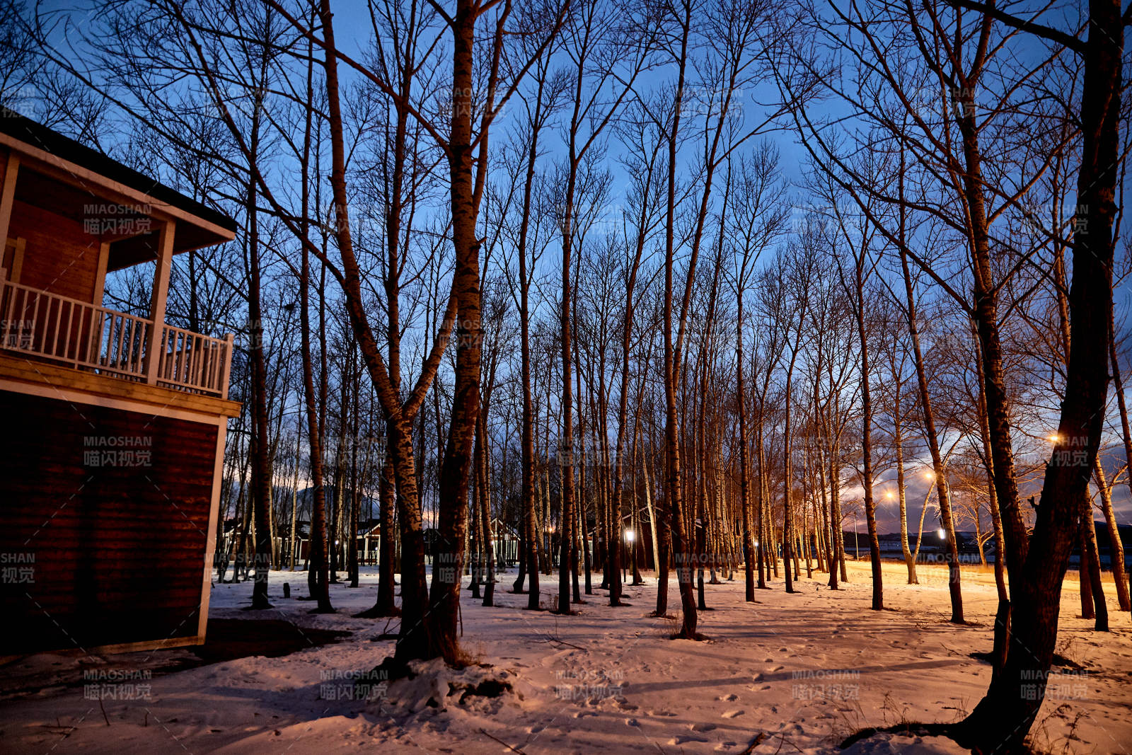 中国河北张家口库伦淖景区木屋别墅建筑群