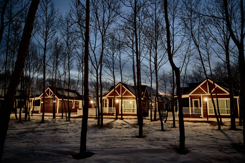 中国河北张家口库伦淖景区木屋别墅建筑群