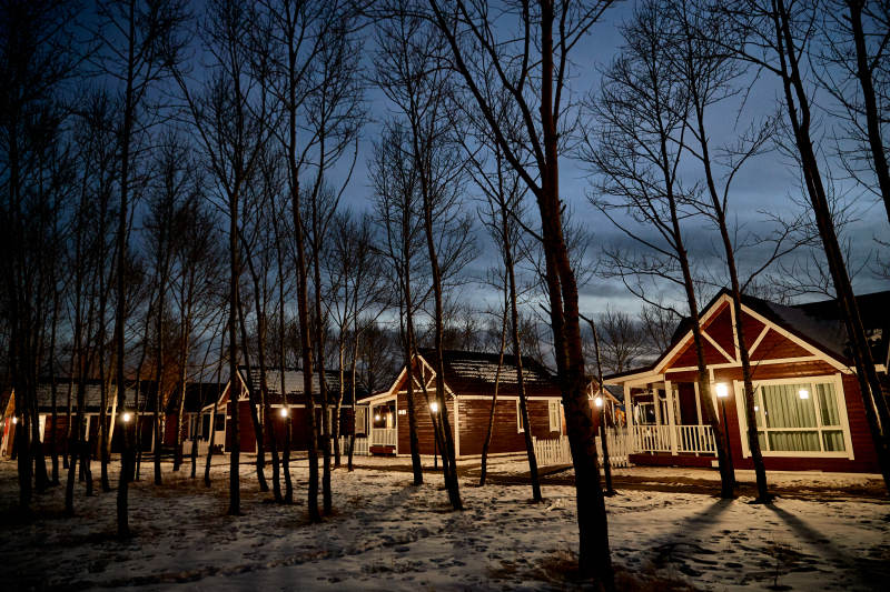 中国河北张家口库伦淖景区木屋别墅建筑群