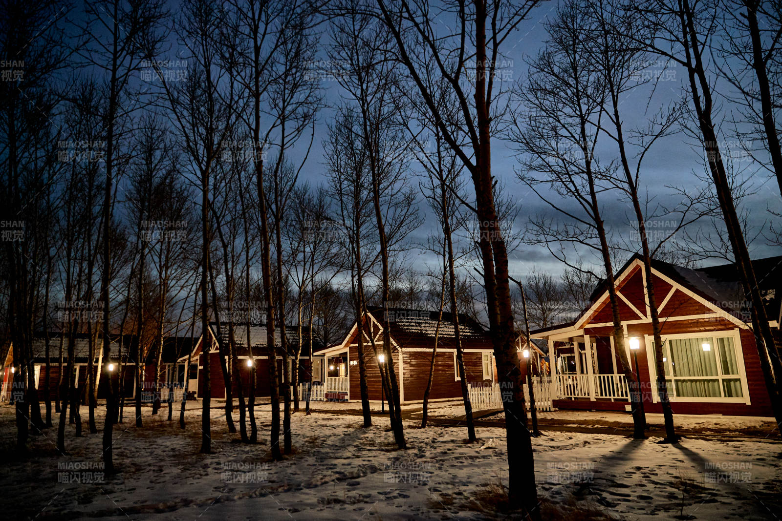 中国河北张家口库伦淖景区木屋别墅建筑群