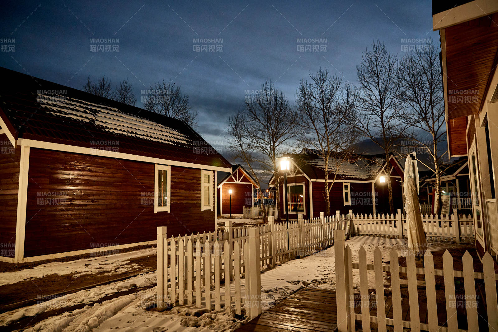 中国河北张家口库伦淖景区木屋别墅建筑群