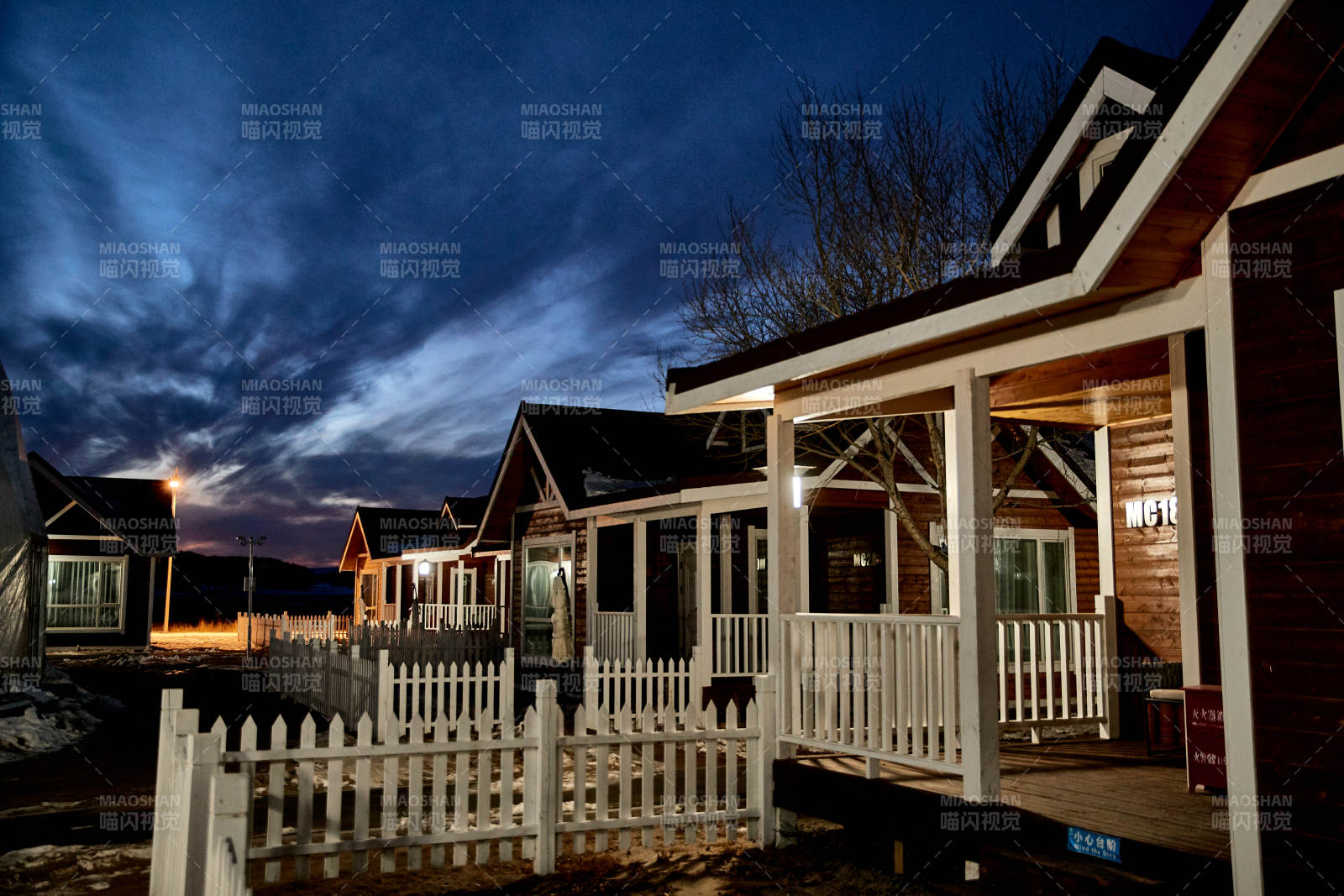 中国河北张家口库伦淖景区木屋别墅建筑群