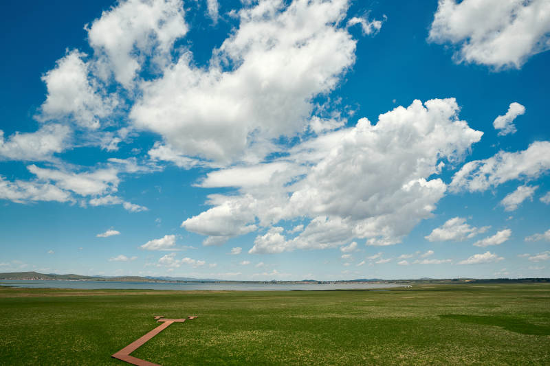 中国河北省张家口沽源县天鹅湖景区湿地花海