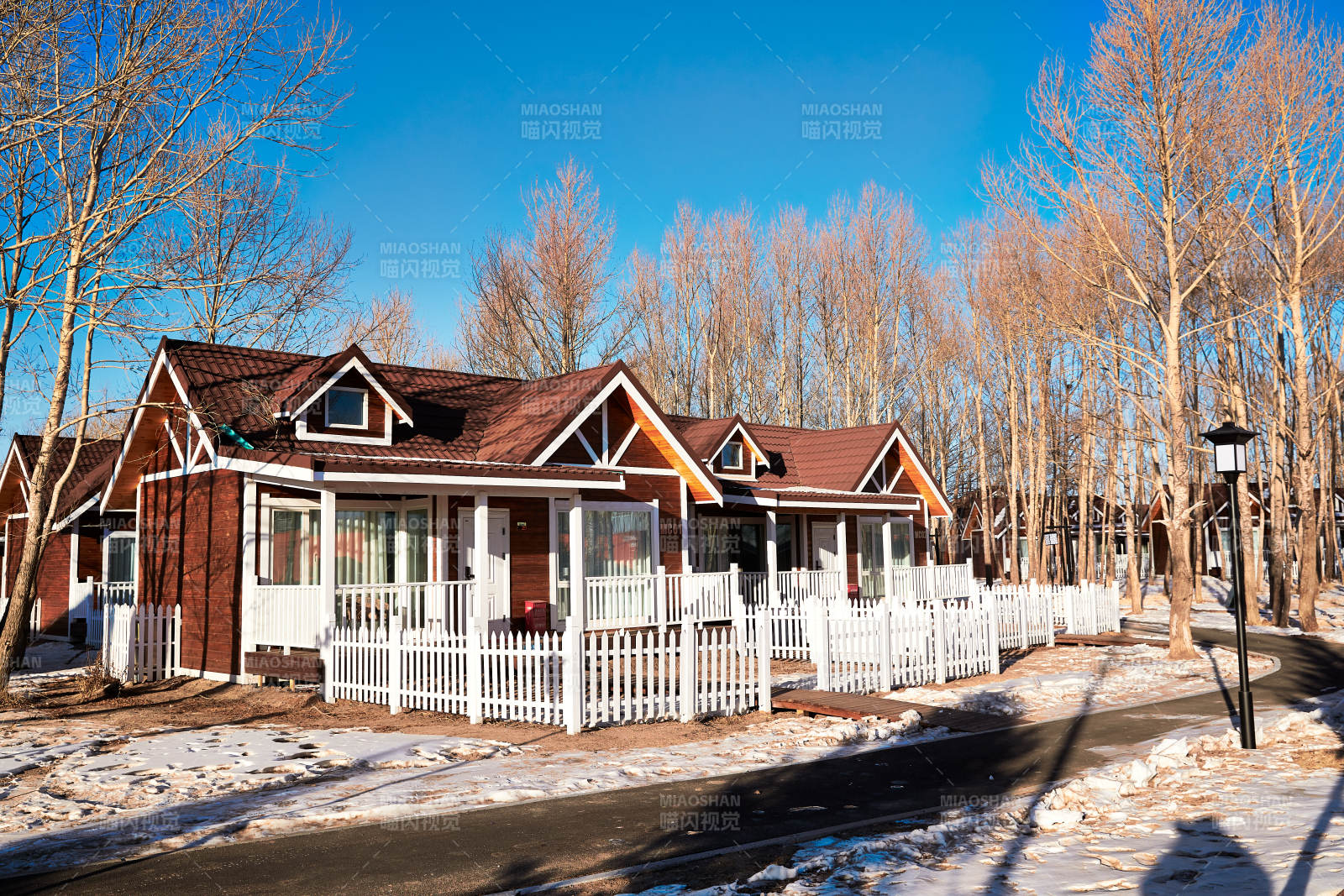 中国河北张家口库伦淖景区木屋别墅建筑群