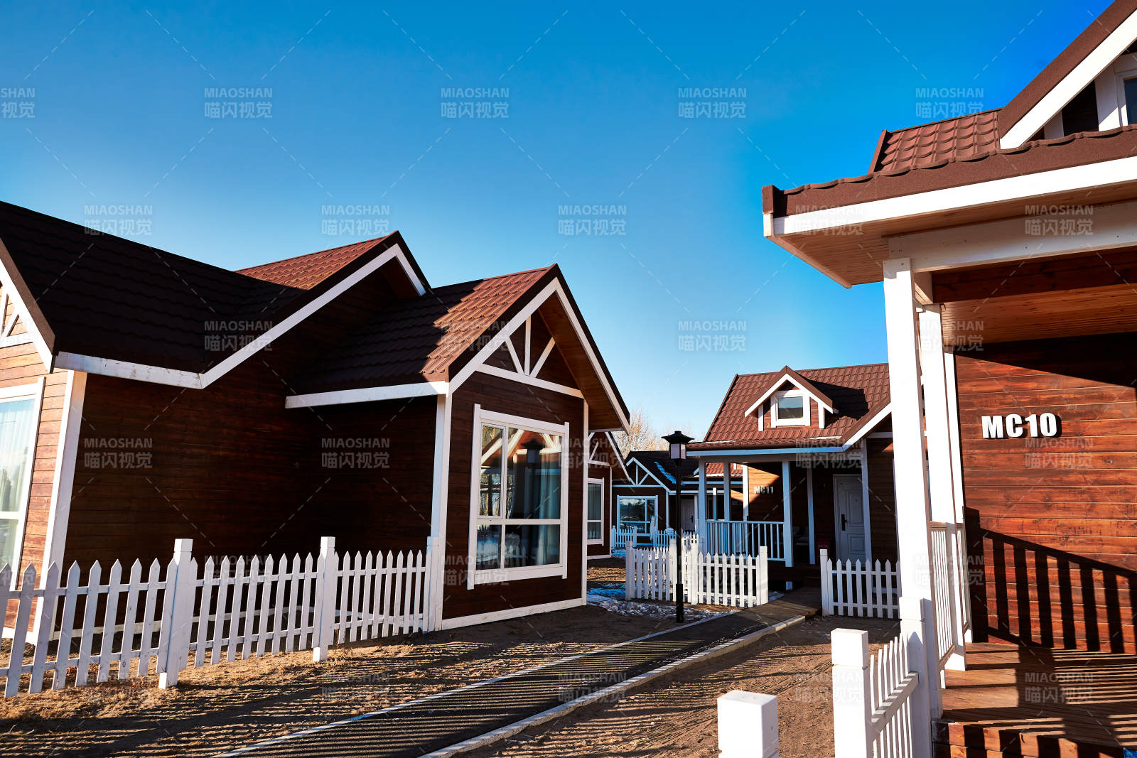 中国河北张家口库伦淖景区木屋别墅建筑群