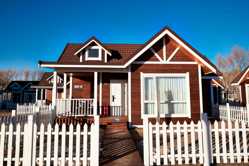 中国河北张家口库伦淖景区木屋别墅建筑群