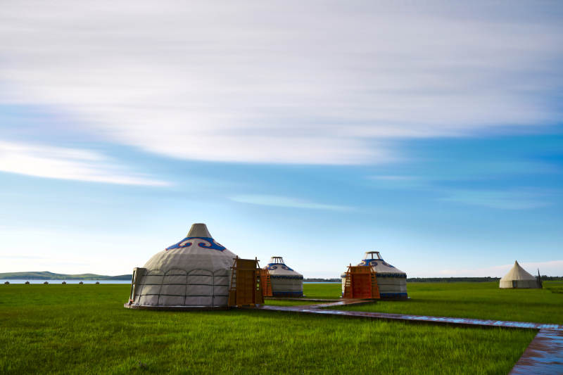 中国河北省张家口地区沽源县天鹅湖景区夏天